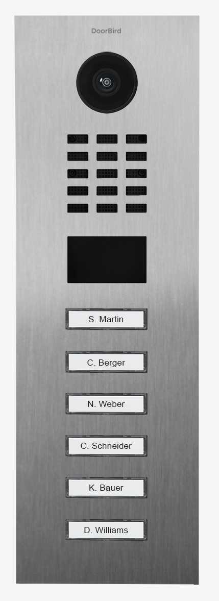 Commercial outdoor video intercom panel with call buttons
